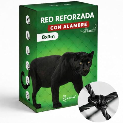 NICEOWL® Red para Gatos Terraza 8x3m Reforzada I Malla Resistente y Duradera I Red de Proteccion para Gatos para Terraza, Balcon, Ventanas, etc.