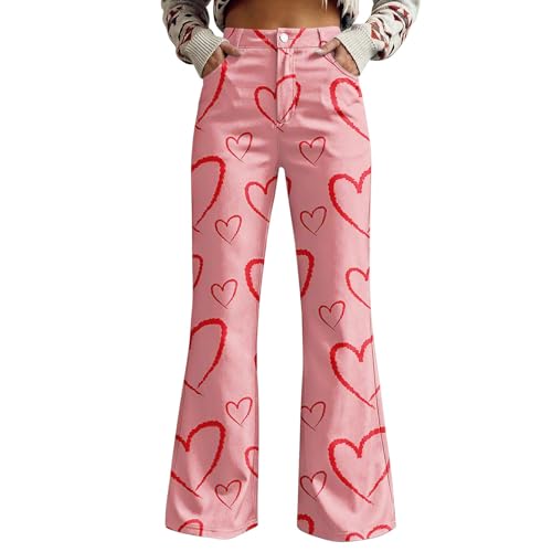 Pantalon 7/8 en mousseline rose fluide et léger pour femme en taille XXL