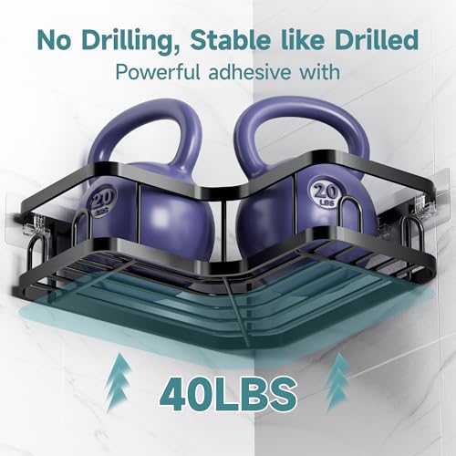 Veken Corner Shower Caddy 3-Pack, Advanced Rustproof Design&Stable Storage