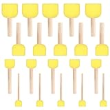 Ouligay 20 Stück Runde Schwammpinsel, Schwammstupf Pinsel Set, Schaumstoffpinsel Rund Schwämme Tupfpinsel, Stupfpinsel zum Malen für DIY Malerei Handwerk Keramik Werkzeuge, 4 Größen