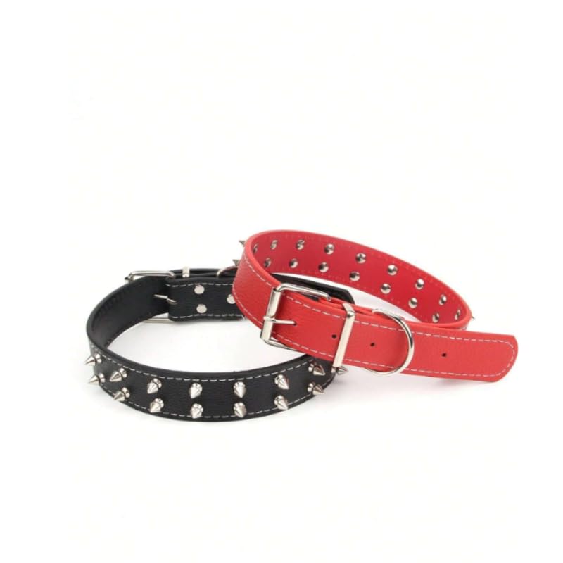 KittuPet Spiked Leather Collar Stainless-Steel Sharp Spike Studded Collar with D-Ring | 1/5 Inch Width Triple line Spike Neck Collar Belt for Large Dogs (Large Size Pack 1) (B0CRKR95QZ) Amazon Price History, Amazon Price Tracker
