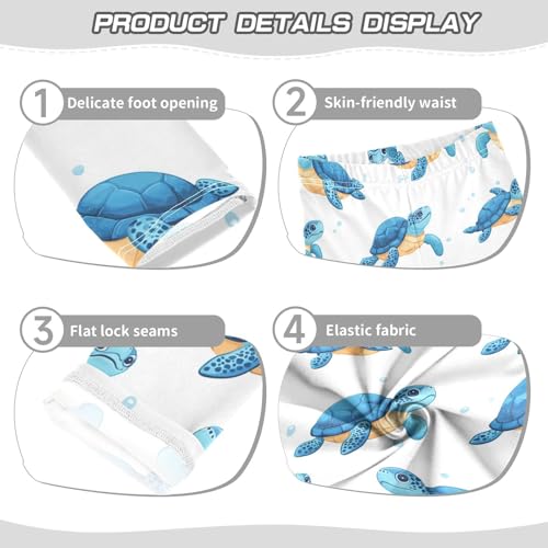 Swimming Sea Turtles Cartoon Girls Leggings Kids Yoga Pants Dance Active Tights 4T3