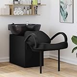 Rantry Shampoo Stuhl Schwarz 63 x 141 x 92 cm PVC Liegesessel Model42009070