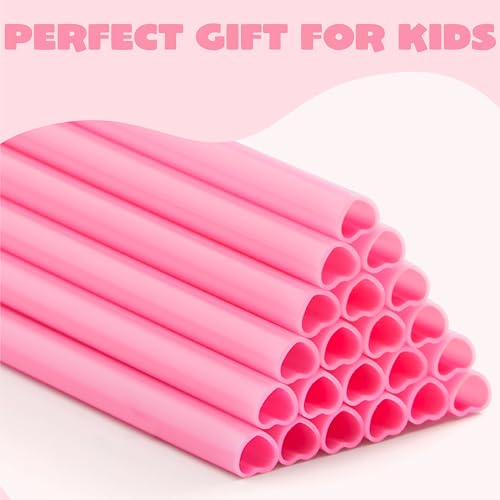 JOYIN 200 PCS Valentine Heart Shaped Pink Straws, Reusable Drinking Cute Straw for Valentine's day Cocktail, Birthday Party, Bridal Shower, Wedding Supplies, Valentine Party by JOYIN - Image 6