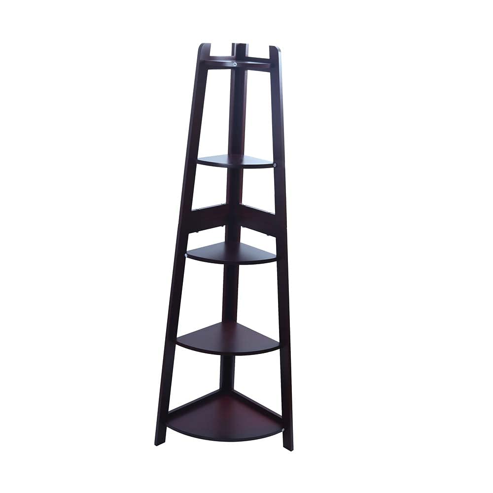 YATAI Corner Stand, 5-Tier Solid Wood Display Plant Stand, Multipurpose Ladder Corner Shelves Book Display Shelf, Kitchen Rack Shelves for Narrow Spaces, Shelf Organizer Rack for Balcony Living Room