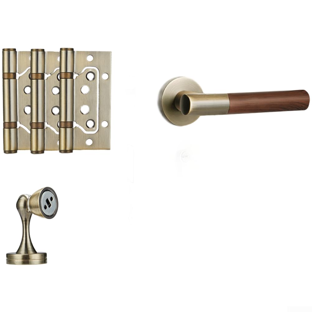 Serrure de porte en alliage de zinc avec poignée bois de noyer