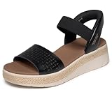 Skechers Mujer Bobs Sun Ray Step Aside Slip-In Entrenador, Black, 40 EU