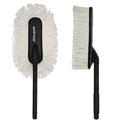 Image of AllExtreme Car Duster with Extendable Long Reach Handle & Refill Pad Microfiber Exterior Cleaning Tool Scratch Free Brush for Wet & Dry (Car Duster)