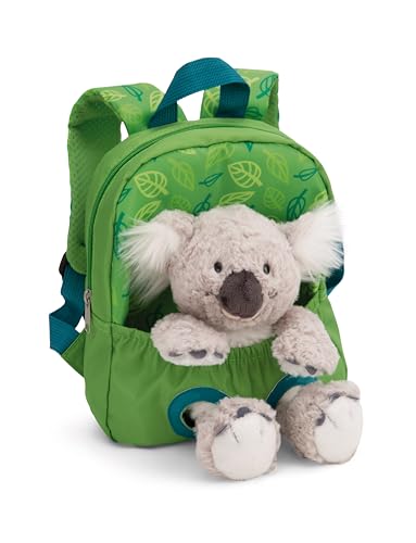 NICI Mochila 21x26cm con koala de peluche 25cm - verde - Juguete suave y desmontable - Bolsa de jardín infantil con suave juguete de felpa para niños y niñas | 61744