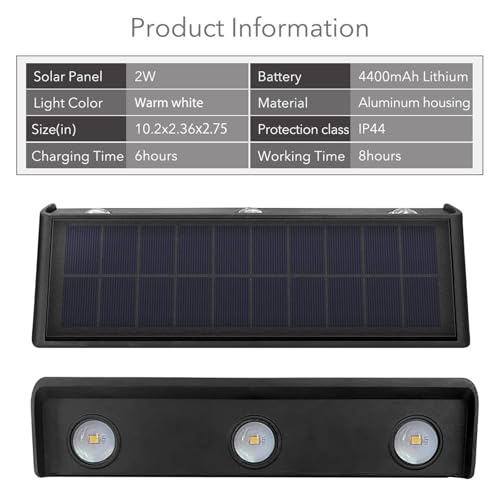 Applique solaire extérieure puissante détecteur et 8 diffuseurs