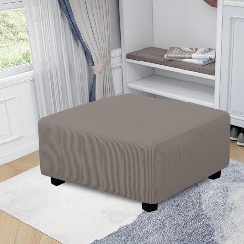 Housse pouf extensible et imperméable Easy-Going grand format taupe - 3