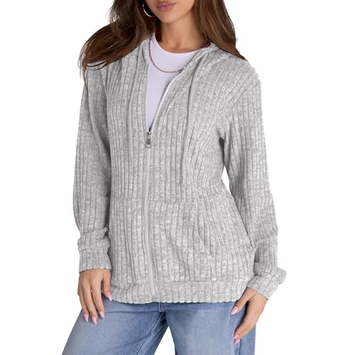 Image of Witsmile Zip Up Hoodie Women Oversized Sweatshirt Long Sleeve 2026 Fall Outfit Lightweight Jackets Workout Clothes