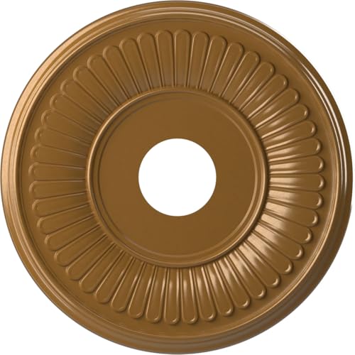 Image of Ekena Millwork CMP16BEDVG Berkshire Thermoformed PVC Ceiling Medallion (Fits Canopies up to 7 inch), 16 inchOD x 3 1 /2 inchID x 1 inchP, Universal Aged Metallic Vintage Gold