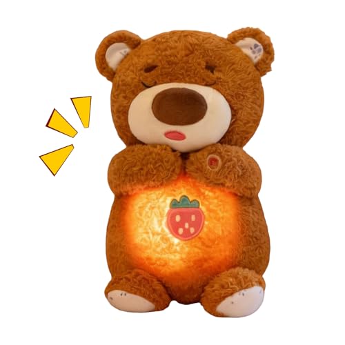 Animal en peluche qui émet des sons apaisants et de la lumière pour le sommeil des bébés