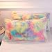 Sleepwish Shaggy Plush Faux Fur Throw Pillow Case Fluffy Decorative Pillowcases Rectangular Accent Throw Pillow Cover Cushion Cover for Bed (Standard (20" x 26"), Set of 2, Rainbow)