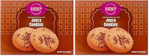 Image of Karachi Bakery Jeera Flavour Cookie, 400gm | Tea Time Snack | Delicious Cookies | Vegetarian (Pack of 2)