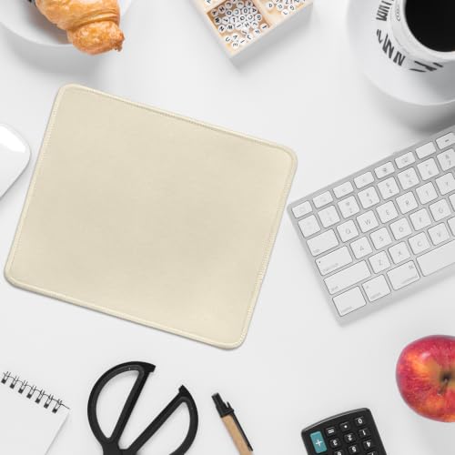 Image of FROGIGO Mouse Pad with Stitched Edges - Solid Color Mousepad for Women, 9.25 x 7.75 inch Washable Square Desk Pad, Non-Slip Rubber Base, Office Home Laptop Accessories - Warm Sand