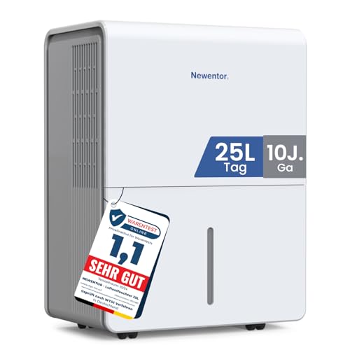 Newentor Luftentfeuchter elektrisch 25L, Entfeuchter elektrisch keller, Raumentfeuchter elektrisch, Dehumidifiers for home für 215m³/80m², mit...