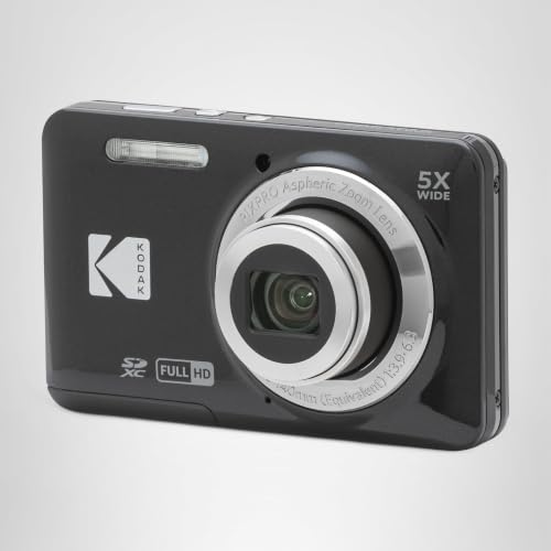 KODAK PIXPRO FZ55 16MP Compact Digital Camera, 5X Optical Zoom, Black