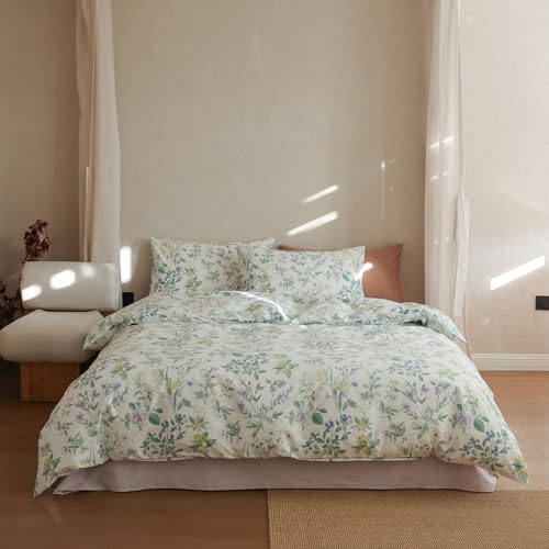 EAVD Spring Garden Floral Duvet Cover Full 100% Cotton Chic