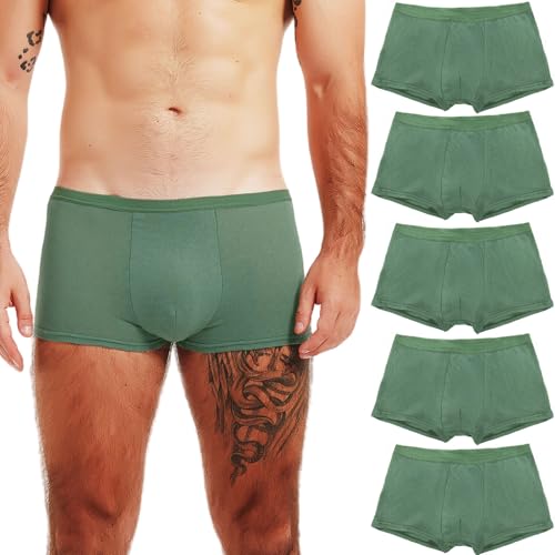 STARLY Men's 5pcs Disposable Cotton Boxer Briefs Individually Packed Shorts Quick-Drying Panties...