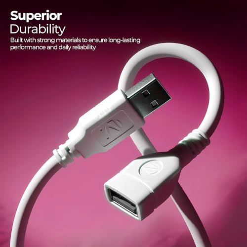 Image of Zebronics USB Extension Cable, 1.5 Meter Length, 480Mbps Data Transfer, Full Copper Core, Nickel-Plated Connectors, Durable Build, For TV, Laptop, PC, Hard Drive, Gamepad (UEC15)