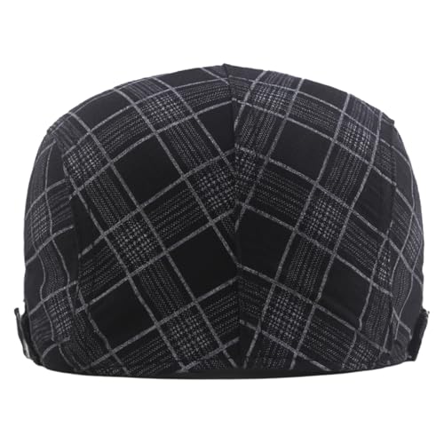 Image of Quanhaigou Men's Cotton Flat Ivy Gatsby Newsboy Driving Hat Adjustable Irish Cabbie Ivy Driving Hunting Cap