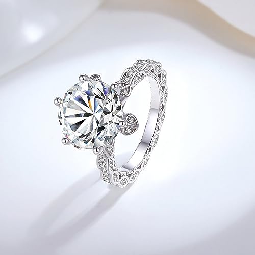 Bague en Diamant Moissanite 5ct D VVS1 Joaillerie de Prestige pour Fiançaille - 4