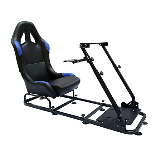 Asiento de juego FK Automotive de piel sintética en negro y azul para PC y consolas