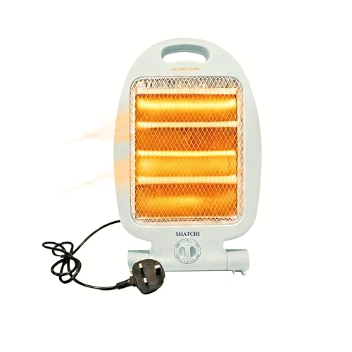 800W Halogen Heater 2 Bars Quartz Portable with 2 Heat Settings 400W/800W Energy Saving Silent Tip-Over Safety Compact Room Radiant Electric Heaters for Home Bedroom Office Carry Handle