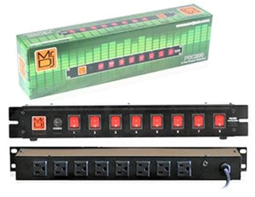 Mr. Dj USA PSC200 Power Switcher Surge Protectors Rack Mountable 8 Port Power Switcher Surge Protectors ON/Off Power Center