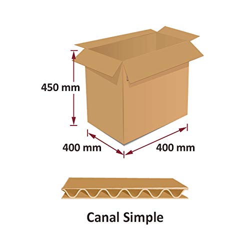 Pack 60 cajas de Cartón simple - 400x400x450mm - Caja para envío, mudanza y almacenaje - Ultraresistentes
