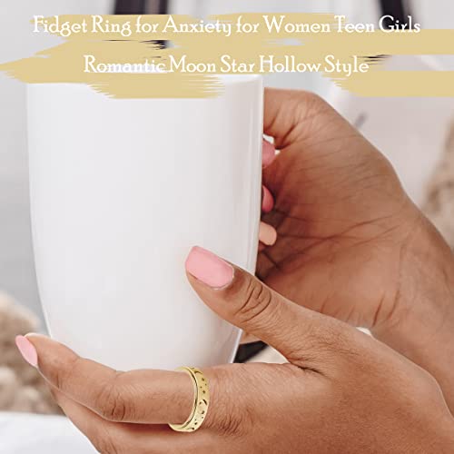 image for AmorArtSky Ring for Women and Men: Titanium Stainless Steel Spinner Ri