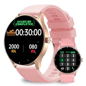 PEJE Smart Watch (Atende/Faz chamadas), relógios inteligentes de 1,28' para homens, mulheres,relógio inteligente à prova d'água IP67,mais de 123 modos esportivos,Smartwatch para Android e iOS.(Rosa)