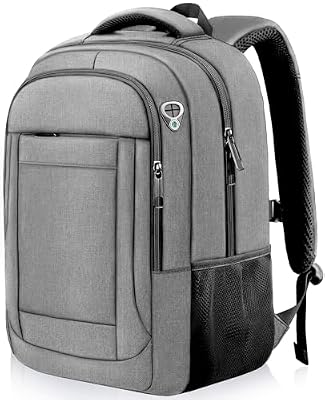 AREYTECO Travel Backpack, 18.4 Inch Extra Large Laptop Backpack Airline Approved, Business Anti Theft Sturdy Work Computer College High School Backpack Bag Fits 18 Inch Notebook for Men Women, Grey