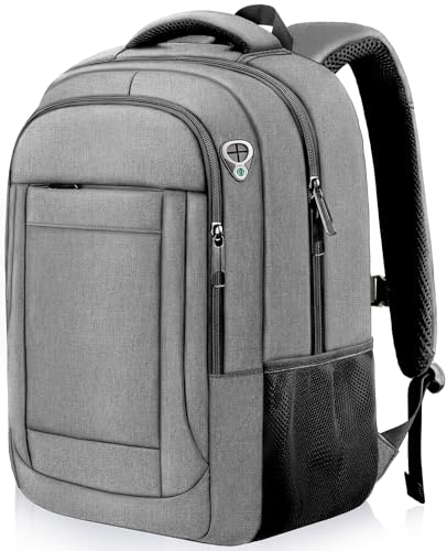 Image of AREYTECO Travel Backpack, 18.4 Inch Extra Large Laptop Backpack Airline Approved, Business Anti Theft Sturdy Work Computer College High School Backpack Bag Fits 18 Inch Notebook for Men Women, Grey