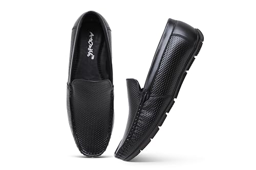 Image of ARAMISH Men's Leather Slip on Formal Shoes Moccasin Loafers for Men