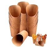 Wrbugukeji 50 Pcs Kraft Paper Charcuterie Cups, 12oz Kraft Paper French Fries Holder, Cup French Fry Holder for Charcuterie Snack Waffle Popcorn Sandwich Dessert Ice Cream(11.5 x 7.5cm)