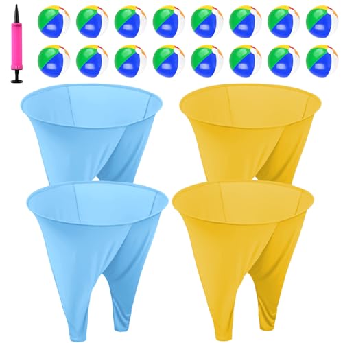 OMKSIH Granny Pants Yard Game 4Pcs Freaky Party Game Pants with 16 Bouncy Balls and 1 Air Pump Fun Multiplayer Party Giant Outdoor Game Backyard Party Field Day Reunion Games for Family