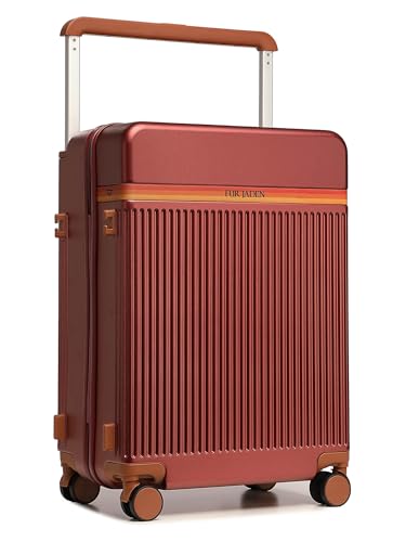 Image of FUR JADEN The Aviator 65cm German Polycarbonate Travel Luggage Check-in Suitcase with 8 StealthTech Silent Shock Absorbing Wheels, TSA Lock & Aerospace Grade Wide Handle (CherryM, Check-in 24 inch)