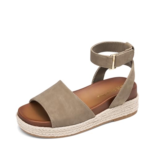 DREAM PAIRS Girls Platform Wedge Open Toe Espadrille Sandals with