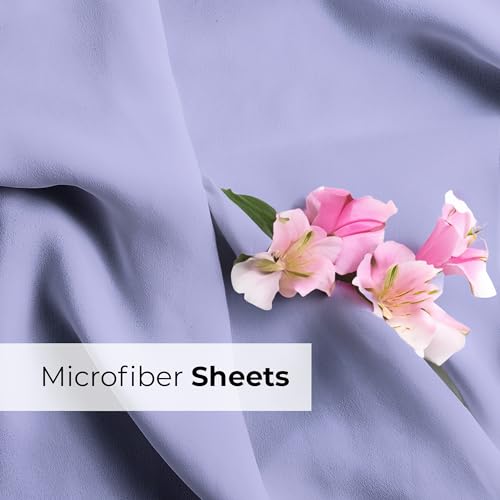 Extra Deep Full Sheet Set - 6 Piece Breathable & Cooling Sheets - Hotel Luxury Bed Sheets Set - Easy & Secure Fit - Soft, Wrinkle Free & Comfy Sheets Set - Lavender Sheet Set w/Extra Deep Pockets - 2