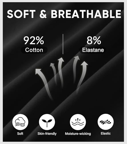 Image of Women's Cotton Underwear High Waisted Tummy Control Soft Stretch Briefs Full Coverage Panties 5 Pack