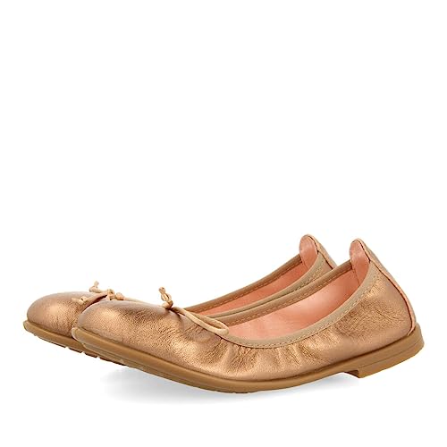 Bailarinas color oro rosado de piel para niña volders