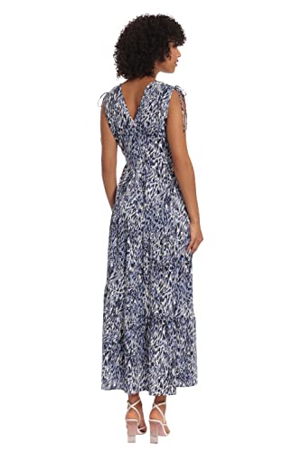 Image of Maggy London Women's Tiered Maxi with Shoulder and Waist Drawstring Details