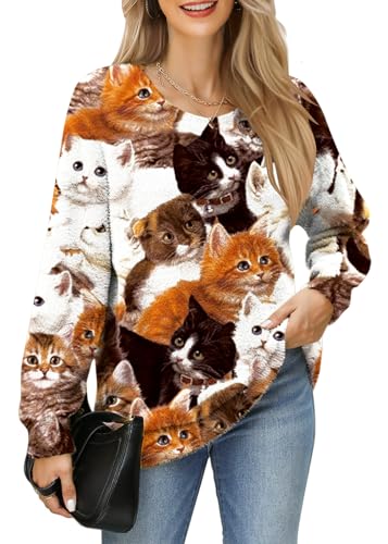 Christmas Sweaters for Women Oversized Chunky Trendy Cute Warm Fuzzy Crewneck Long Knitted Pullover Tunic Sweater