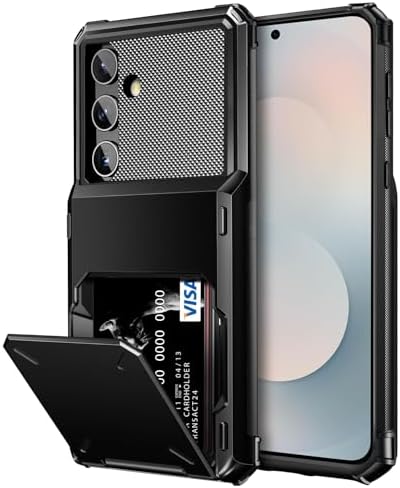 Vofolen for Samsung Galaxy S25 FE Case Wallet with Card Holder Dual Layer Heavy Duty Shockproof Hidden Flip 4-Card Slots Large Storage Protective S25FE Phone Cover for Men Women, Black