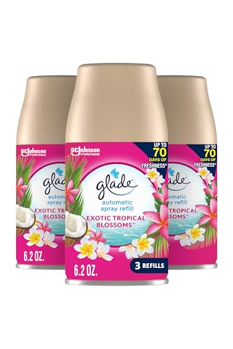 Image of Glade Automatic Spray Refill, Air Freshener for Home and Bathroom, Tropical Blossoms, 6.2 Oz, 3 Count