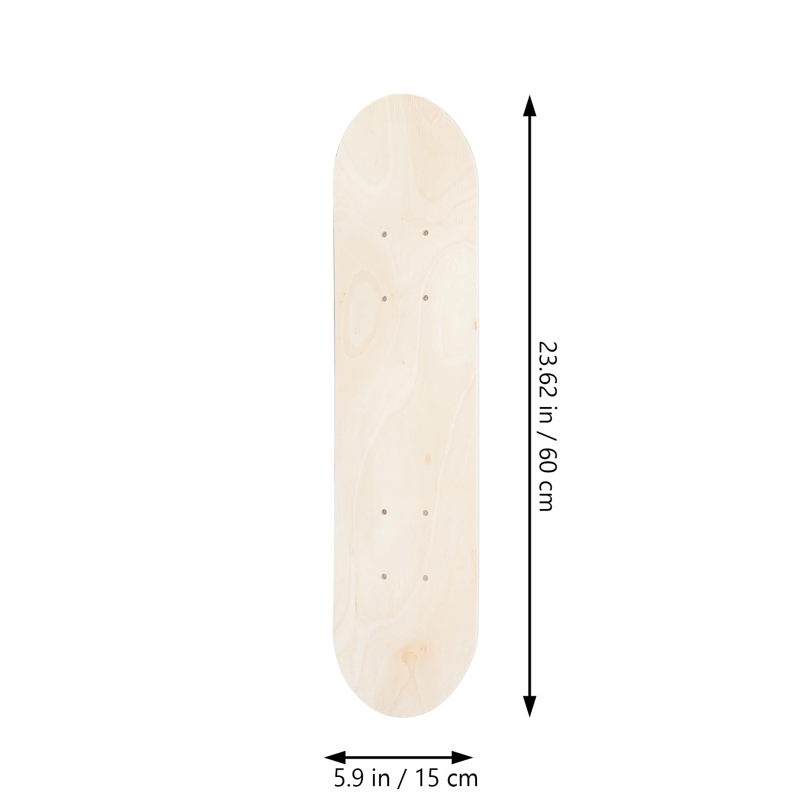 BESTonZON Tavola Da Skateboard Vuota - Skateboard Semplice A Doppia Coda In Legno Naturale - Tavola Da Skate In Legno Skateboard Fai Da Te Per Principianti Per Sostituzione E Pittura