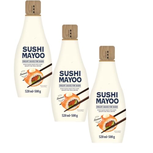YIJIA | Salsa cremosa para Sushi Mayoo 500 g / 520 ml - Mayonesa Coreana para Sushi (3 Botella)